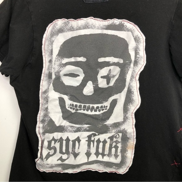 𝅺Syc Los Angeles Fuk Black graphic T-shirt - Picture 6 of 12